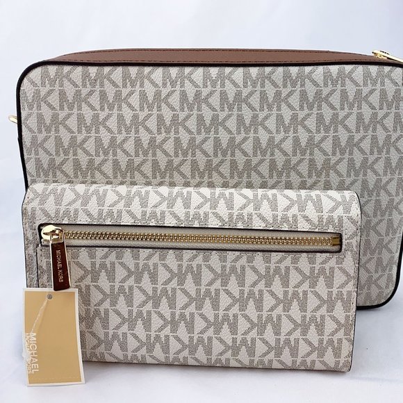 MK JST CROSSBODY BAG & TRIFOLD WALLET VANILLA - Picture 3 of 13